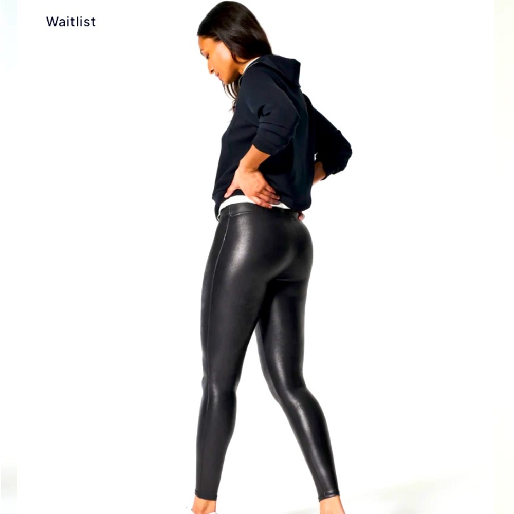 SPANXshape, faux leather leggings. Website WAITLIST ONLY